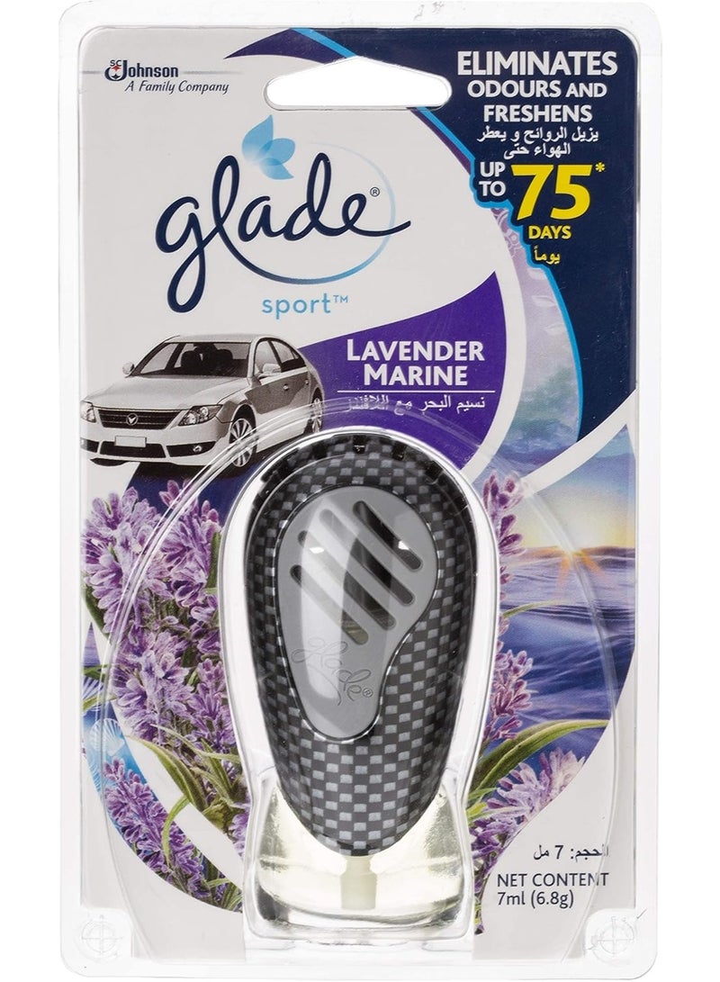 Glade Sport Lavender Marine Car Air Freshener Eliminates Odours & Freshens Up To 75 Days 7 ML